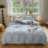 Yeknu Cute Cat  Bedding Set For adults kids Brown pink Lovely Bed Sheet set With Pillowcases Colorful King Queen Full size