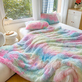 Yeknu  1Pc  Mink velvet fabric Colorful Soft Warm Sofa Throw Blankets Travel Blanket Warm Bedding All Season With zipper Duvet Covers