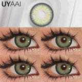 Yeknu  1Pair Fashion Big Lenses Colored Contact Lenses for Eyes Beauty Blue Eyes Lenses Natural Green Pupils Brown Grey Lens