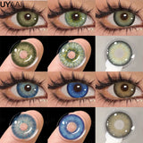 Yeknu  1Pair Fashion Big Lenses Colored Contact Lenses for Eyes Beauty Blue Eyes Lenses Natural Green Pupils Brown Grey Lens