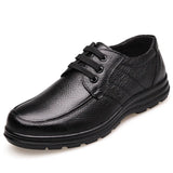 Yeknu Leather Shoes Flat Mens Casual Shoes Cowhide Business Brand Male Footwear Soft Comfortable Black