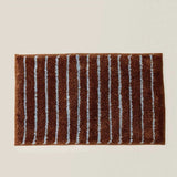 Yeknu  Long Tufting Stripe Bedroom Rug Chic Bathroom Mat Anti-Slip Bathmat Tub Side Carpet Area Floor Pad Doormat Home Room Decor