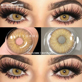 Yeknu  2pcs Colored Contacts Lenses for Eyes Fashion Blue Contact Lens Brown Lenses Gray Pupils Yearly Cosmetic Green Contacts