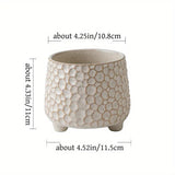 Yeknu  1pcPine Cone Shaped Three-legged Ceramic Storage Jar - Kitchen Tool Tube, Decorative Jar, Holiday Gift, Durable Ceramic Material