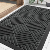 Yeknu  Olanly Front Door Mat Outside Entrance Heavy Duty Sturdy Natural Rubber Doormat Non-Slip Low Profile Floor Mat For Entryway