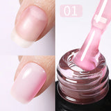 Yeknu  Rubber Base Gel Nail Polish Pink White Base Gel Top Coat Jelly Semi Transparen French Soak Off UV Nail Art Varnish