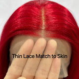 Yeknu  Red Wigs Long Wavy Wig for Women Synthetic Middle Part Natural Curly Body Wave Heat Resistant Fiber Wig for Daily Party Cosplay