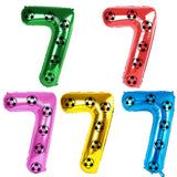 Yeknu  Soccer Birthday Party Decoration Multi Color Number 7 Balloon 32Inch 1 2 3 4 5 6 7 8 9 Digit Football Balloon Large Figure Golob