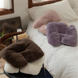 Yeknu Winter Warm Plush Stuffed Sofa Seat Cushion Imitation Rabbit Fur Throw Pillow for Couch Plush Office Chair Mat Pillow Home Decor