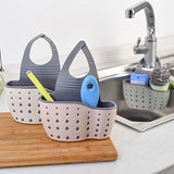 Yeknu  Double-layer Sink Hanging Bag Kitchen Rack Faucet Sponge Holder Storage Hanging Basket Kitchen Storage Rack Sink Accessories ﻿
