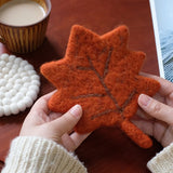 Yeknu  Handmade Wool Felt Fruit Coasters Apple Avocado Maple Leaves Cup Drink Support Pad Table Protection Mat Decoration Home Decor