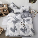 Yeknu Ins Korean Bedding Set Simple Plant Duvet Cover Pillowcases Flat Sheet Single Twin Double Queen Size Home Decor Bed Linen Set