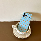 Yeknu  New fashion blue polka dot orange 17ProMax phone case for iPhone 14 15 16 17 Pro Max 13 17air cases lens protective cover soft