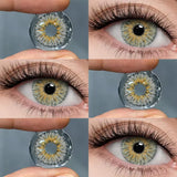 Yeknu  1 Pair Colored Contact Lenses 42% Water Yearly Korean Lenses High Quality Lenses Green Lenses Natural Gray Pupils