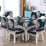 Yeknu Flower Style Chair Covers Rectangle Coffee Table Dining Chair Cushion Tablecloths Luxury Red Embroidered Hemming Table Cover