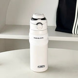 Yeknu  550ml Fashon Stainless Steel 316 Vacuum Flask With Straw Portable Outdoor Sport Cute Girl Student Thermos Mug Travel Tumbler