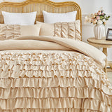 Yeknu  Duvet Cover Bedding Set Twin Double Queen King Size Single Couple Bed Duvets Quilt Cover Set Ruffles Princess Bed Linen 220x240