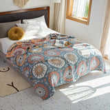 Yeknu  100% Cotton Muslin Bed Cover Breathable Muslin Bedspread Home Textile Adult Kids Jaccquard Sofa Bed Throw Blankets Bedsheet