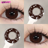 Yeknu  1 Pair Myopia Eye Color Lens with Diopters Black Lenses Natural Gray Color Contact Lenses Big Eye Fashion Eye Lenses