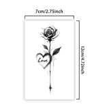 Yeknu  Rose Herbal Temporary Tattoo Stickers, Long-lasting Waterproof for One to Two Weeks, Fake Tattoo for Women, For Arm, Neck, Leg