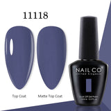 Yeknu  15ml Gel Nail Polish LED Semi-permanent Summer Varnish UV Vernis Blue Color Enamels For Nails Gellak Top Coat Base Polish