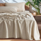 Yeknu  100% French Washed Pure Linen Sheets, Breathable and Durable Line King Size Sheets, Anti-Tear Line Bed Sheets, Machine Washable