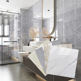 Yeknu  20pcs Imitation Marble Ceramic Tiles Self-Adhesive Wall Stickers Waterproof Background Floor Wallpaper Brick Papers Home Decor