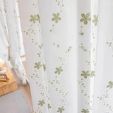 Yeknu  Nordic Embroidered White Gauze Curtains for Living Room Bedroom Window Partition Finished Window Veil Thermal Drapes Custom