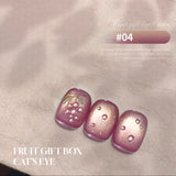 Yeknu  1-24pcs WS Summer Ice Transparents Pink Blue Glass Bead Cat Eye Gel Nail Polish 2025 New Style Nail Salon Nail Art Nail Supplies