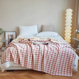 Yeknu  Retro Checkerboard Plaid Throw Blankets Double Layer Soft Plush Warm Shawl  Sofa Cover Fuzzy  Blanket  Fluffy Bedspread