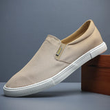 Yeknu  Mens Canvas Shoes slip on Fashion Sneakers Breathable Men Tenis Masculino Leisure Walk Flats Male Shoes Men moccasins
