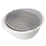 Yeknu  Kitchen silicone double-drainage basket, dish cleaning storage basket, filter for bowls, draining dish, vegetable cleaning strai