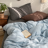 Yeknu  New literary and retro floral super soft wrinkled yarn printing four-piece set, three-piece set for student dormitory