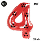 Yeknu  Soccer Birthday Party Decoration Multi Color Number 7 Balloon 32Inch 1 2 3 4 5 6 7 8 9 Digit Football Balloon Large Figure Golob