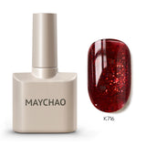 Yeknu  Cherry Red Gel Nail Polish 12ml Glossy Semi Permanent Soak Off UV LED Frosted Gel Nails Painting Varnish