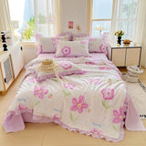 Yeknu 2025 new skin-friendly washed cotton summer quilt printing air conditioner quilt summer cool quilt machine wash single double