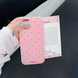 Yeknu Korean Cute Polka Dot Macron Color Phone Case For iPhone 16 15 14 13 12 Pro Max Trendy Aesthetic Anti Knock Soft Back Cover