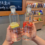 Yeknu  500ml Elegant Leakproof Water Bottle with Time Scale Stay Hydrated Daily Lightweight & Portable for Fitness & Outdoor Adventures