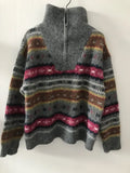 Yeknu  Knitted Floral Striped Print Autumn Pullover Sweater Women Korean Style Loose Fashion Ladies Sweaters Casual Woman Sweater
