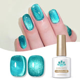 Yeknu  10ml Green Endless Summer Cat Magnetic Gel Nail Polish  Glass Bead Shadowstar Bamboo Soak Off UV Nail Art Varnish