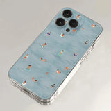 Yeknu Summer Swimming Pattern Phone Case For iPhone 15 14 13 12 11 Pro Max XS XR X 7 8 Plus Soft Clear Shockproof Bumper Back Cover