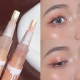 Yeknu  Waterproof Shiny Diamond Highlight Pen Eye Makeup Highlighter Long Lasting Pearl White Brighten Silkworm Shadow Liquid Highlight