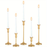 Yeknu  Gold Candlestick Holders Set Of 5, Wedding Birthday Candlelight Dinner Table Centerpiece, Halloween And Christmas Decorations