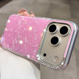 Yeknu  Fashion Bling Glitter Shell Pattern Phone Case For iPhone 13 14 15 16 17 Pro Max Soft IMD Shockproof Anti-Scratch Diamond Cover