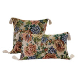 Yeknu  Cotton Linen Flower Cushion Pillowcase Retro European Style Living Room Sofa Backrest High Precision Jacquard Cushion Cover