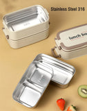 Yeknu  1500ml Portable Stainless Steel 316 Thermal Lunch Box With Insulation Bag Leak-Proof Bento Box Adult Student Food Container