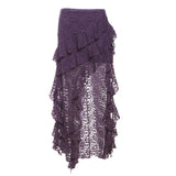 Yeknu  SylCue Mesh Patchwork Skirts Women Skinny Irregular Ruched Side Split Personality Niche Look Thinner Wild Street Style Bottoms