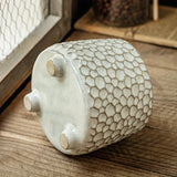 Yeknu  1pcPine Cone Shaped Three-legged Ceramic Storage Jar - Kitchen Tool Tube, Decorative Jar, Holiday Gift, Durable Ceramic Material