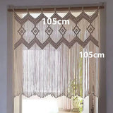 Yeknu  Hand-woven Macrame Cotton Door Curtain Tapestry Wall Hanging Art Tapestry Boho Decoration Bohemia Wedding Backdrop Tapestry