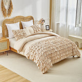Yeknu  Duvet Cover Bedding Set Twin Double Queen King Size Single Couple Bed Duvets Quilt Cover Set Ruffles Princess Bed Linen 220x240